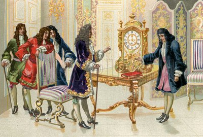 Hiugensas demonstruoja laikrod Liudvikui XIV, 1876